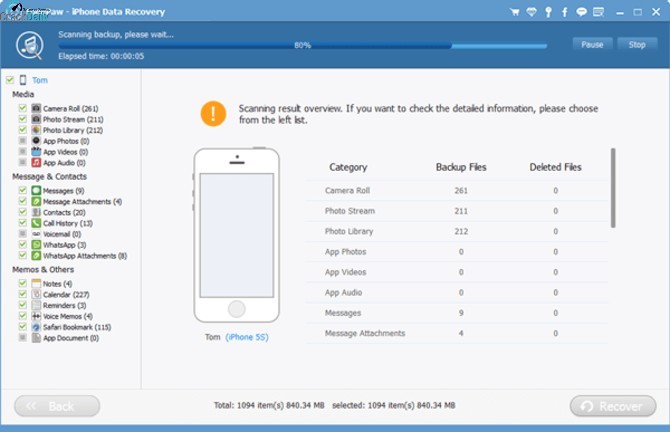 FonePaw iPhone Data Recovery Screenshot