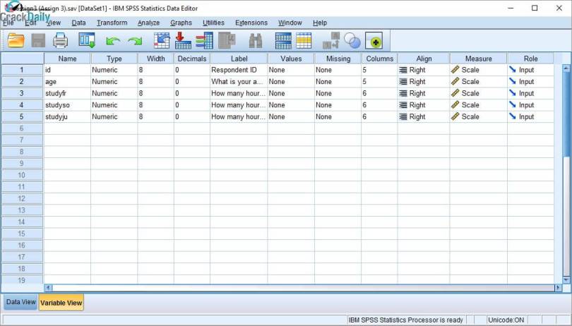 IBM SPSS Statistics Screenshot