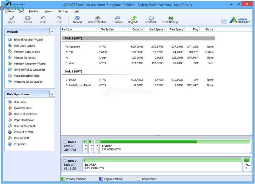 AOMEI Partition Assistant Screenshot